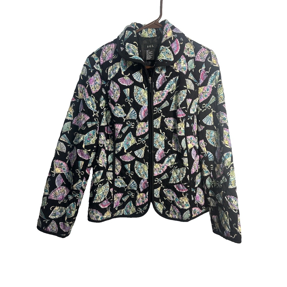 RQT womens long sleeve zip up vintage jacket size medium